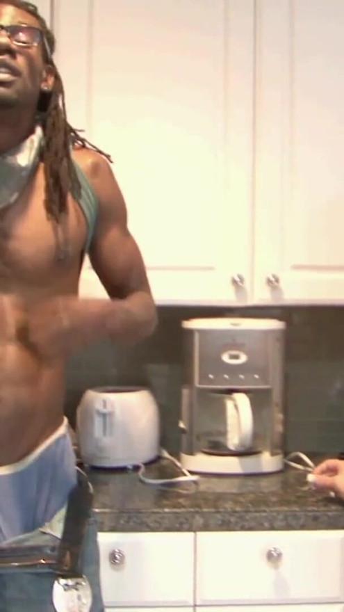 The milf is pretty horny so she gets into an interracial threesome with a BBC | Clip 3