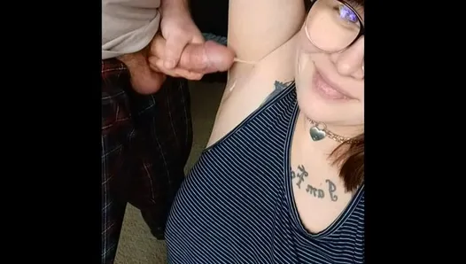 DD Cum on Sadie's Shaved Armpit