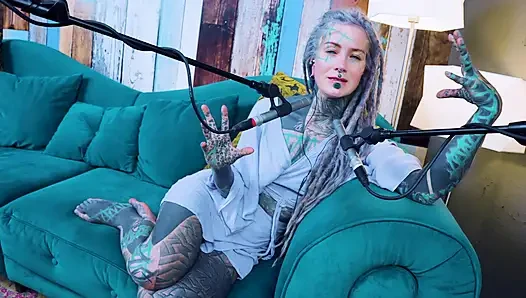 I talk about U - uncomfortable - ASMR podcast SFW talking goth skinny girl dreadlocks tattoo model inked girl