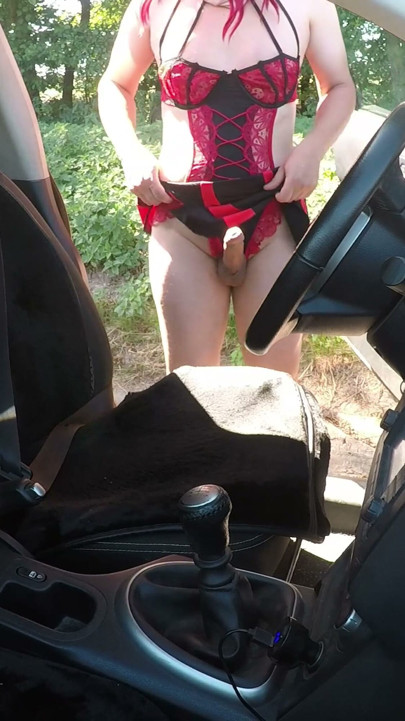 orgasm in the car, I cover my bodysuit in sperm | Clip 1
