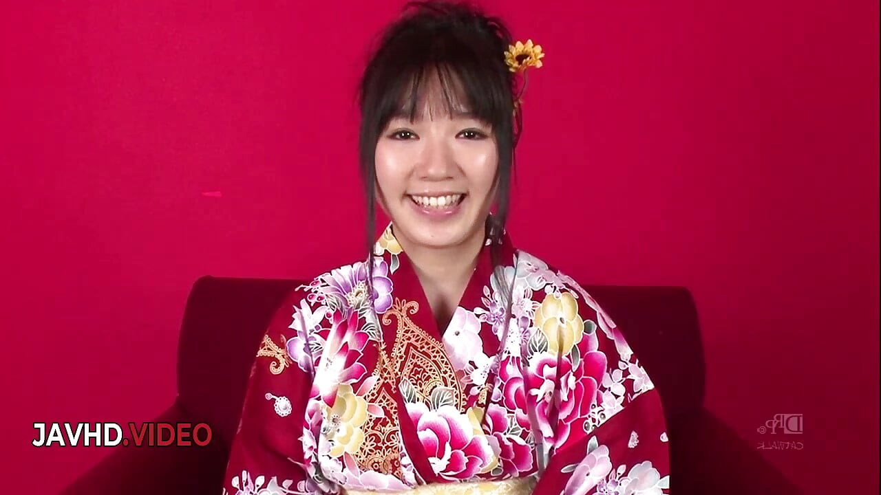 Chiharu's Kimono Threesome: Blowjob and Creampie Encounter