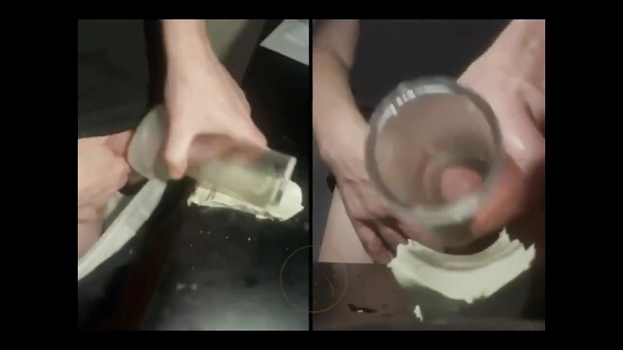 Pissing in a Fleshlight Helped by a Friend POV