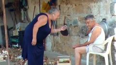 BBW italian Grandma Calls Grandpa to fuck