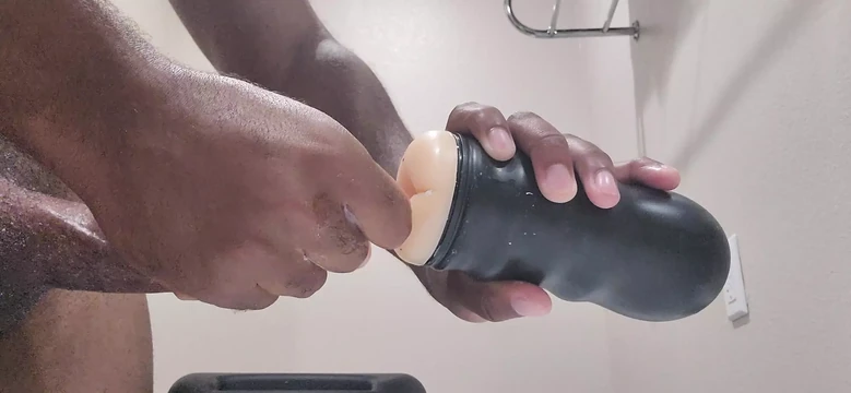 Fucking my sex toy, thinking about cumming in someone's ass