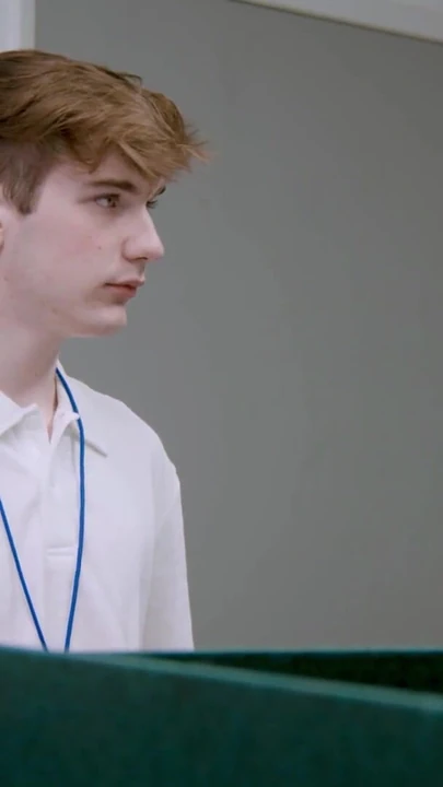 Key moment from "Gay Porn Parody - Severance - Sexerance Part 2 - Cute Twink Takes First Dick (Free Full SFW)"