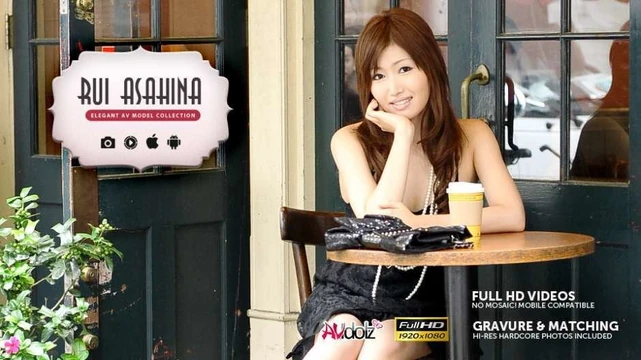 Tasty Japanese babe Rui Asahina drilled up her hairy twat