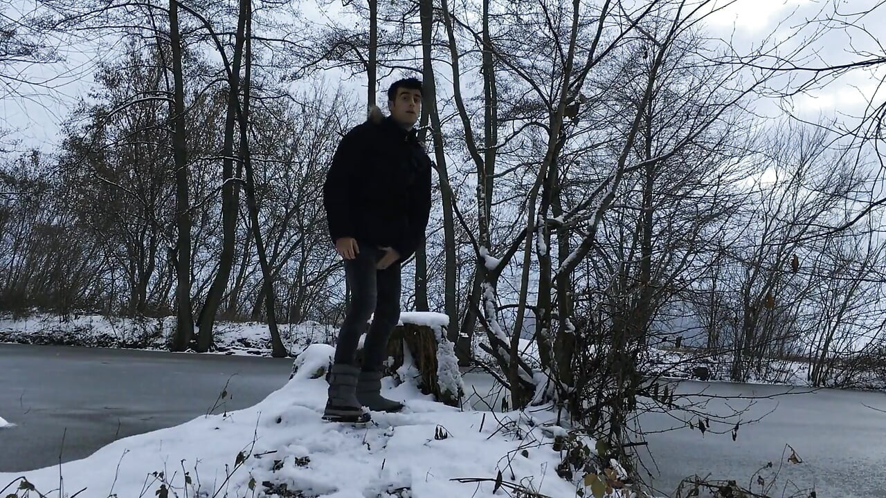 Winter Jerk off in Snowy Land Two Times