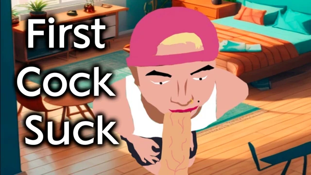 Tomas sucks his first big fat penis