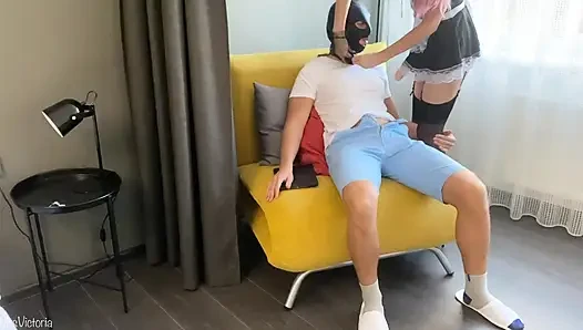 Hot Housemaid Pegs Her Boss with a Strapon for a Bonus