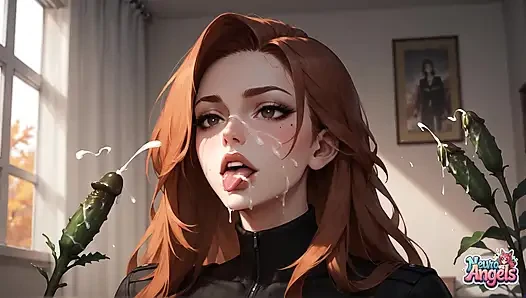 Redhead's Chocolate Spray Surrender with Uniformed Men