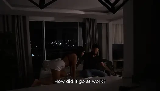 Stepdaughter gives her stepfather a great massage after work - SofiBecker