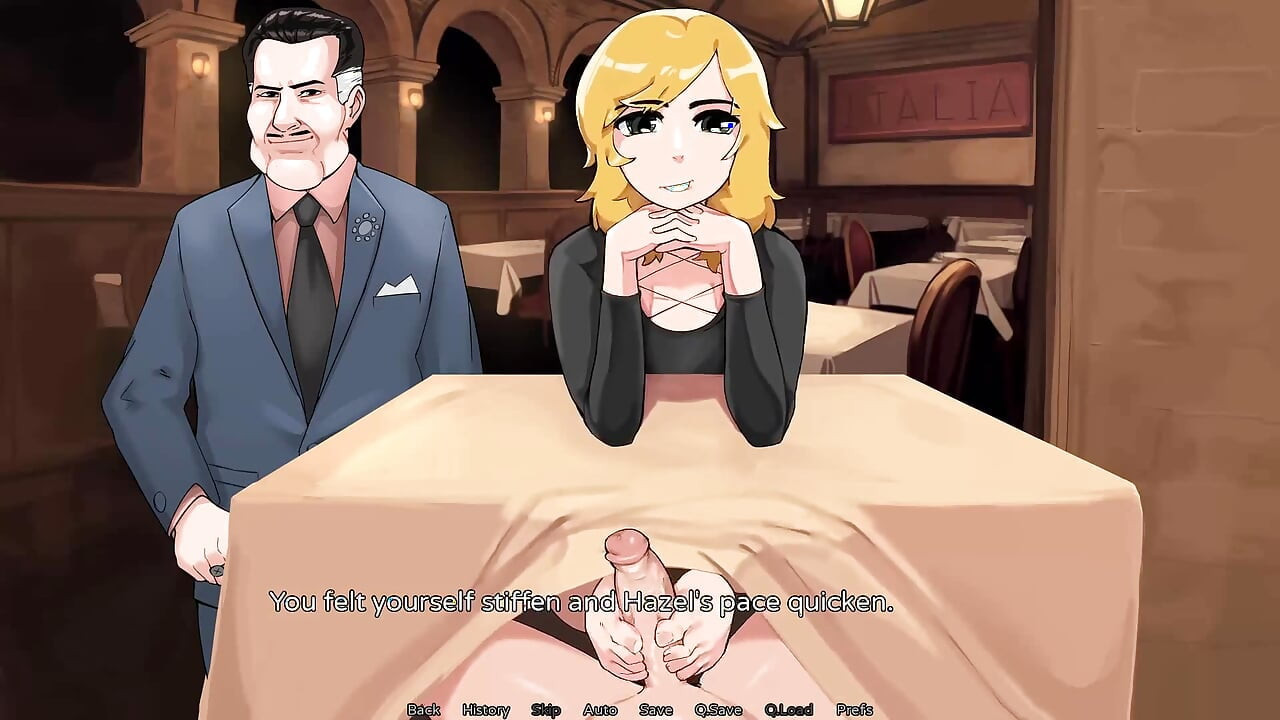 Hazelnut Latte: POV Risky Footjob de Blonde Trans in the Restaurant - Episódio 3