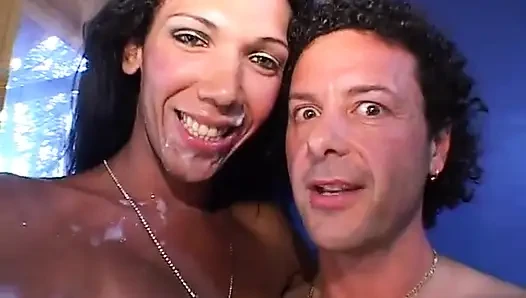 Nice trannies with beautiful asses eat cocks and gets deep anal