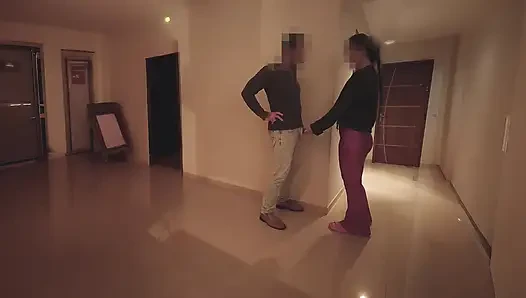 Hotwife Fucked at Building Party - Cum in Mouth