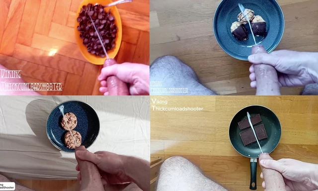 Cookies, cereal, big moans and lots of really thick cum!