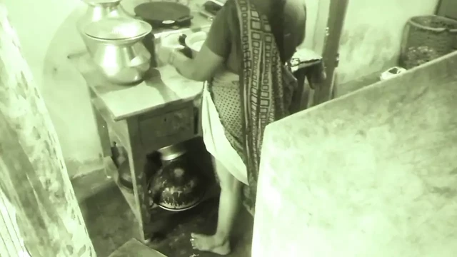 Husband presses breasts while Aunty Dinner is doing