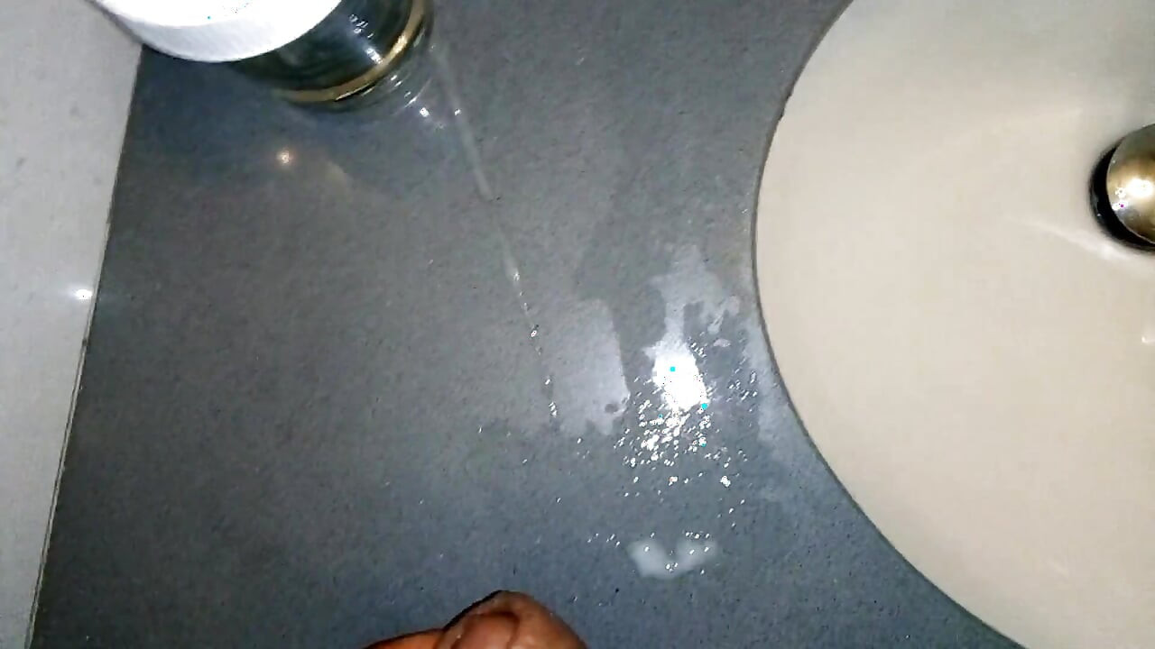 Middle Eastern Guy Jerks off in Hotel Bathroom, Cums in Sink