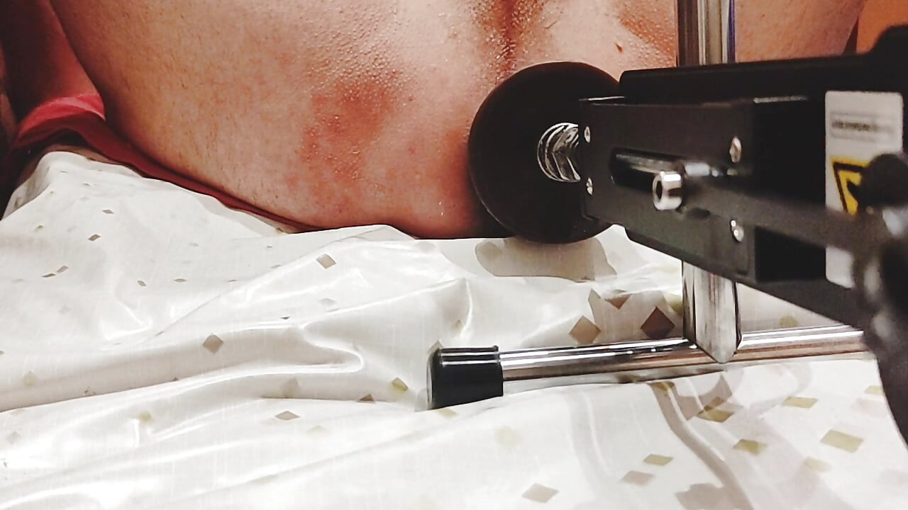 Machine fuck for big dildo 28 cm, double anal