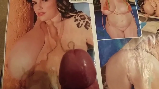 More cum for this huge titted porn mag slut
