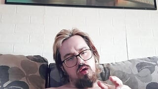 Sniffing my pits and tasting my feet while stroking my hairy dick