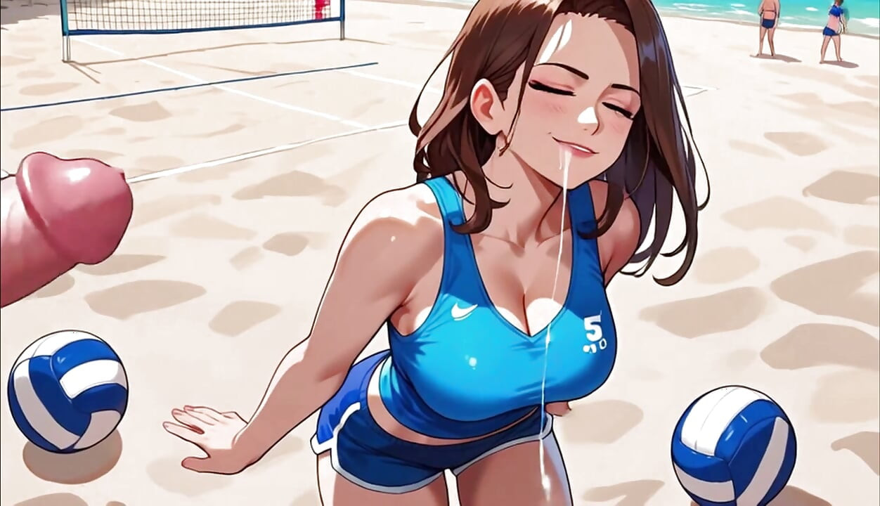 Voleibol, meninas na praia, festa de sexo