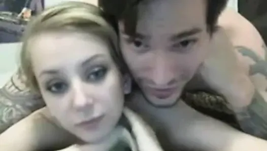webcam couple has fun