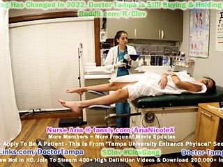 Zostań lekarzem tampą i zbadaj anioła Santana z pielęgniarką Arią Nicole podczas upokarzającego egzaminu ginekologicznego wymagającego 4 nowych uczniów!