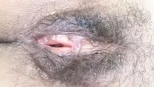 They jerk off and cum in front of me looking at my hairy pussy