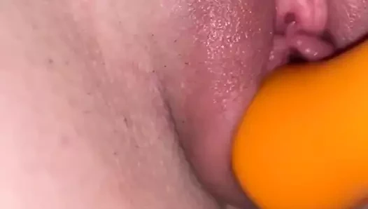 CreamyDixieLove playing with creamy pussy with vibrators and dildos stretching tight little pussy 