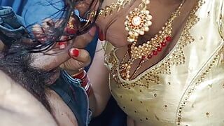 Schöner verheirateter bhabhi-nacht-sex und blowjob, hindi-video