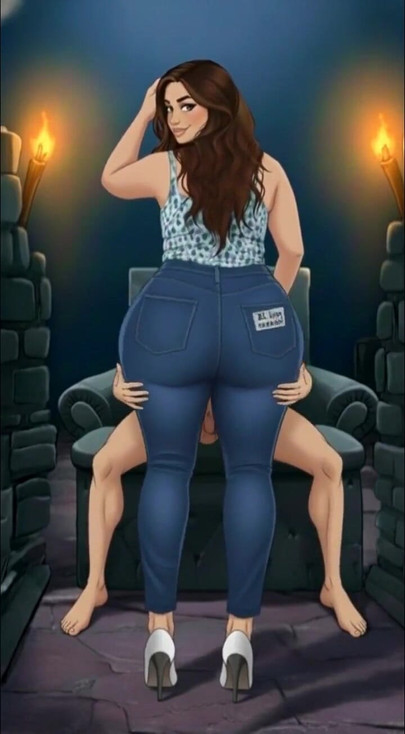 Wife Blanca Caderona Pulls Down Jeans And Slowly Provokes Him XL Booty | Clip 1