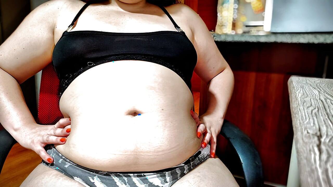 Nicole's Stuffed Belly Tease After Big Burrito Stuffing Session