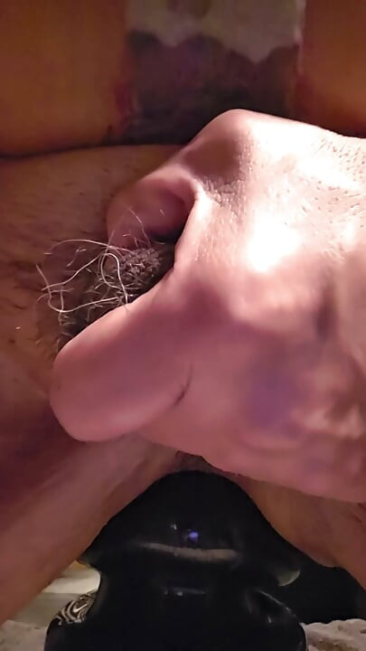 Close-up View of Asspussy Training to Gape With 14 Inch Circumference Assmaster Plug