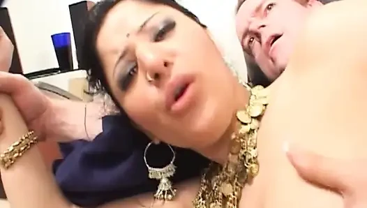 Asian pussy in action cum on tits