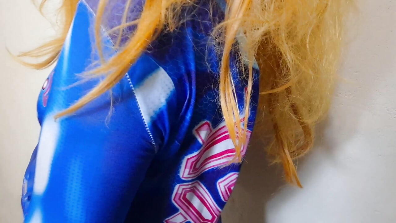 Shemale Samus Soft Tit Slapping with Bbc dildo and Lactating her Puffy Nipples