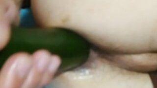 Zucchini massive toys insertions fisting gaping fingering