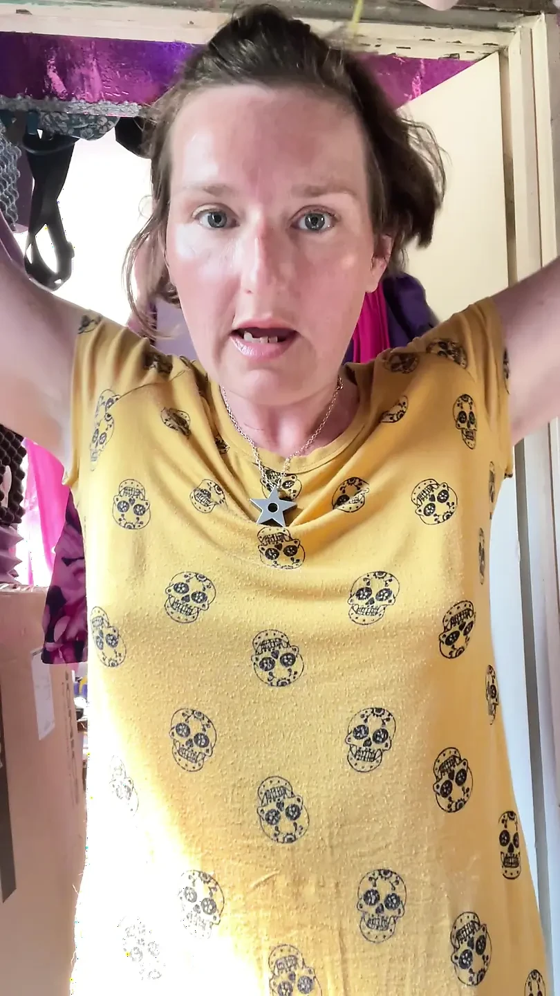 Slapping suncream on my boobs to do topless gardening! But then I got caught by a knock at my door! FAN REQUEST VIDEO!