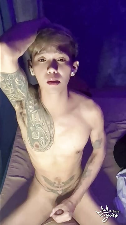 Filipino Inked Horny Twink Teasing and Masturbating Until He Cums