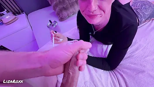 Caught Me Smoking… Turned Into a Sloppy Blowjob POV