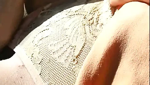 Wonderful Amateur Teen with Big Tits Masturbates Her Tight Pussy in the Car