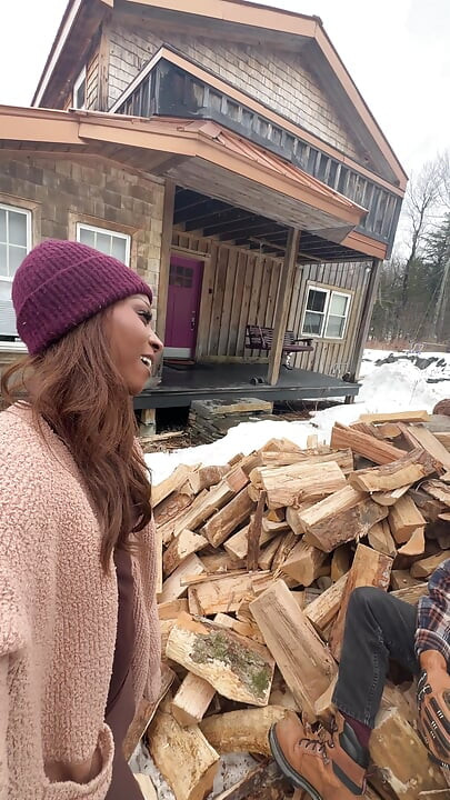 Hired Hauler Seduced by Hung Trans Girl for Bareback Woodshed Fuck - Vanniall Interracial POV Blowjob Anal