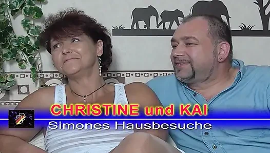 Slutty German whores in stockings sharing big rod in threeway