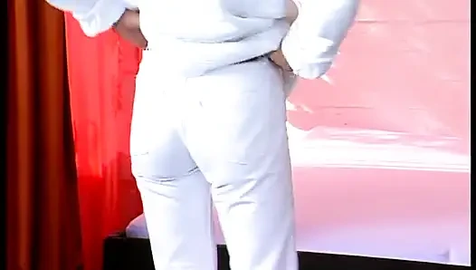 Cute blonde chick enjoys filling her pussy with a big dildo