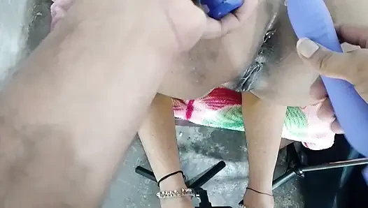 Double dildo in ass to fuck big ass Hindi audio doggy style anal