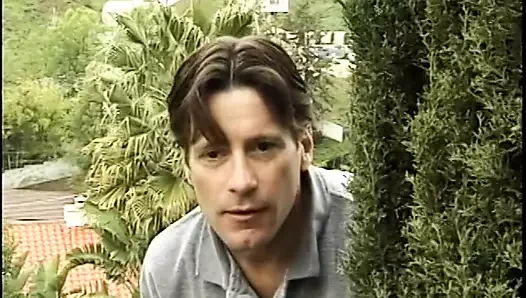 Blonde tramp gets naked and gives a BJ on a staircase then gets fucked