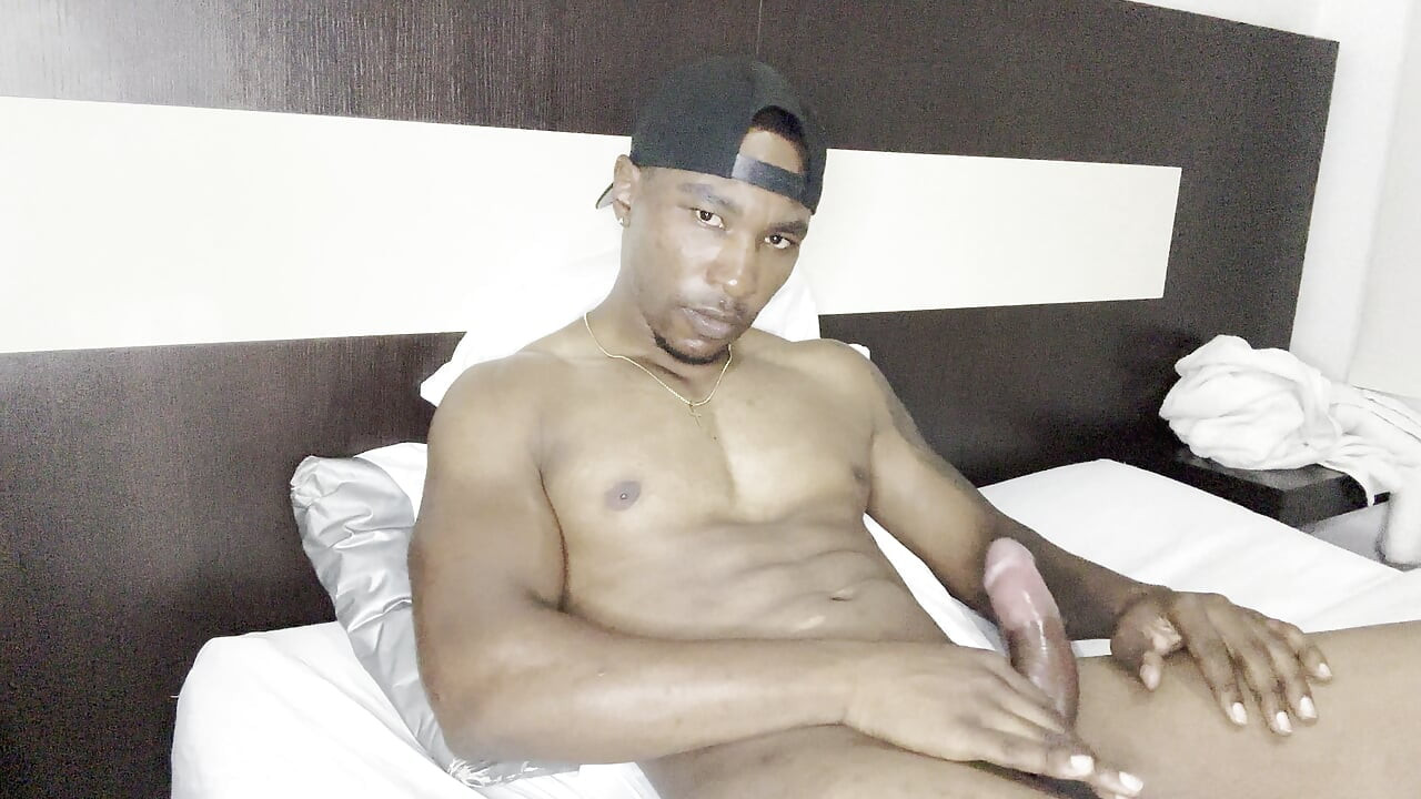 BBC masturbation until ejaculation while his girlfriend leaves the house