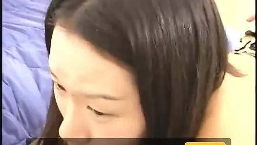 Sexy asian girl with tattoos sucks her own pussy juices off a nice big dick