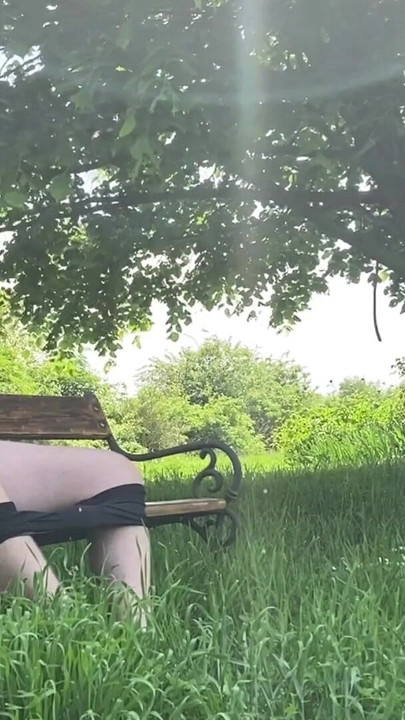 Key moment from "Huge risky cumshot on public park bench"