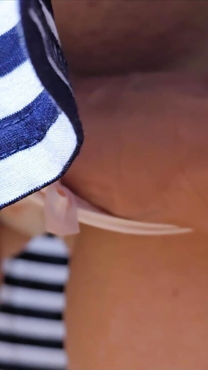 Huge Uncut Cock CUMS Hard Inside Her Panties In Public Transportation. Stranger's Public Fantasy