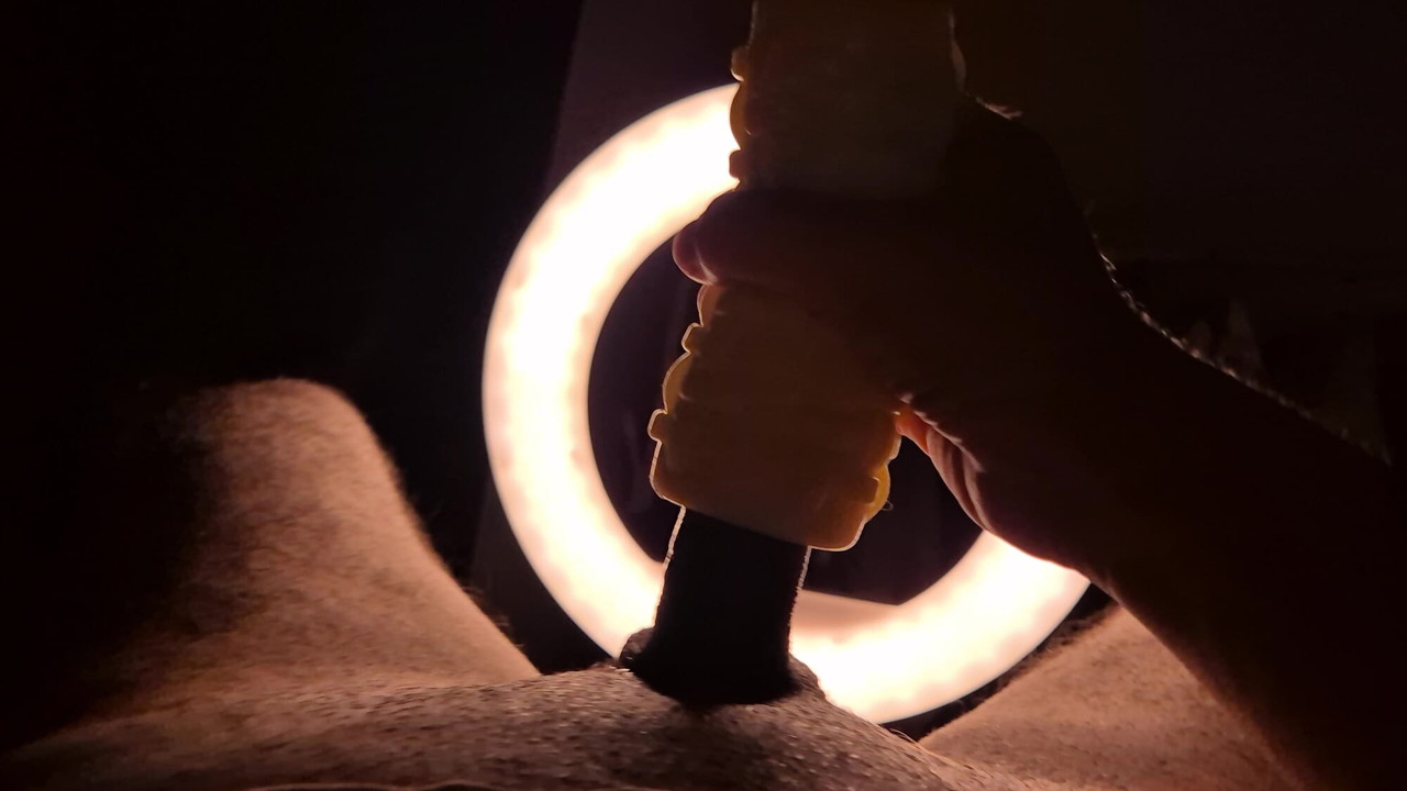 Horny guy with a sex toy